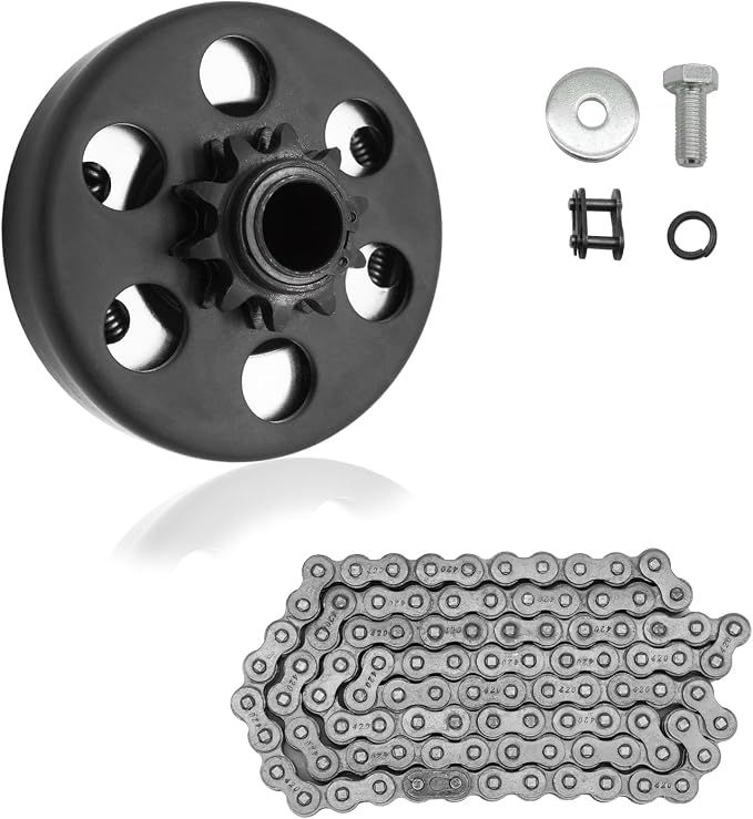 Centrifugal Clutch, Go Kart Clutch 3/4 Bore 10T with #40 41 420 Chain for Mini Bike, Go Kart, predator 212, Lawnmower and Honda GC GX 2-6.5HP Engine GC160 GC190 GX120 GX140 GX160 GX200.