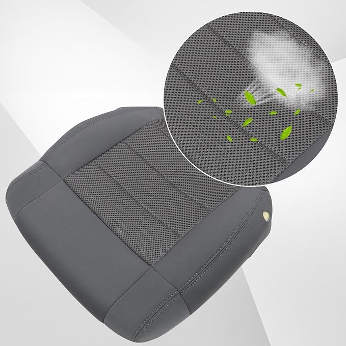 FZJDSD Gray Driver Side Bottom Cloth Replacement Seat Cover & Foam Cushion Compatible with Jeep Wrangler Sahara Rubicon 2008 2009 2010