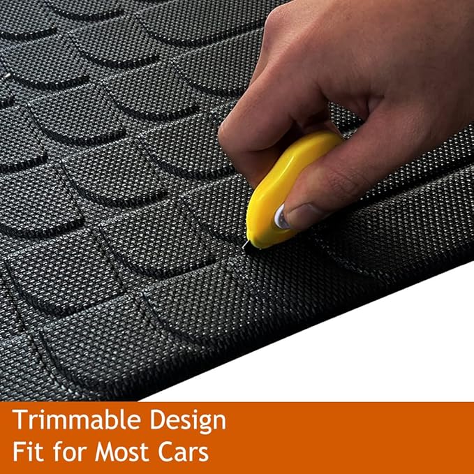 TripleAliners Vehicle Mat Universal Fit Trunk Cargo Liner All Weather Protection XPE Material Seat Back Protector Trim-to-Fit Compatible with Most Cars SUV Sedan (Trunk Mat)