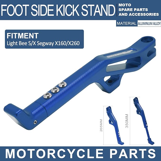 JFG RACING Sur Ron Kickstand,Motorcycle Kick Stand Side Aluminum Alloy CNC Adjustable for Surron Light Bee S/X Segway X160/X260 Talaria Sting Blue