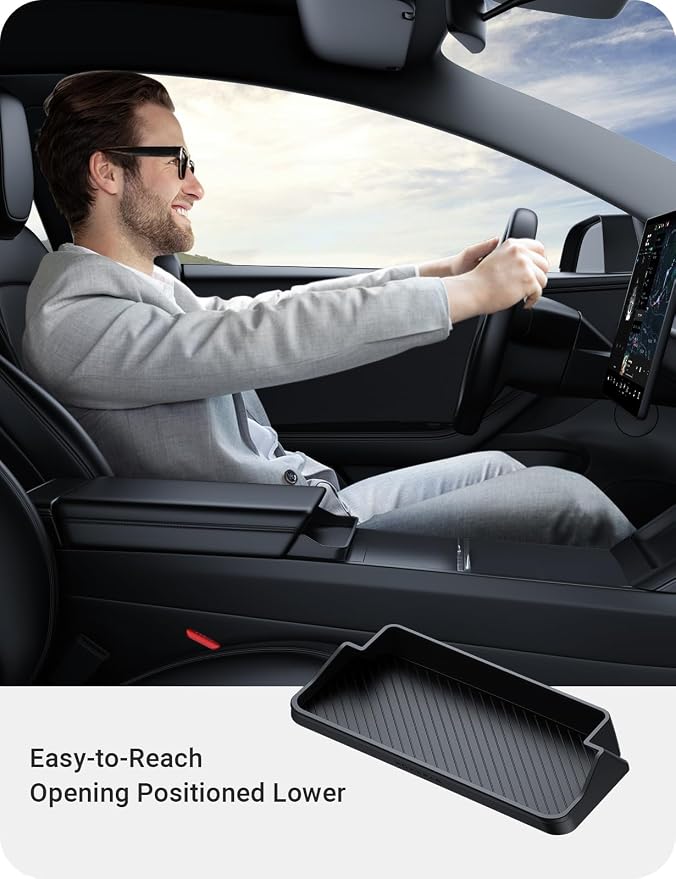 BASENOR Behind Screen Storage for Tesla Model Y Model 3 and Model Y Model 3 Sunglasses Holder