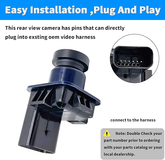 Rear View Back Up Camera Reverse Park Assist Camera Compatible with Ford F250 F350 F450 F550 Super Duty 2013-2014 Replaces EC3Z-19G490-A