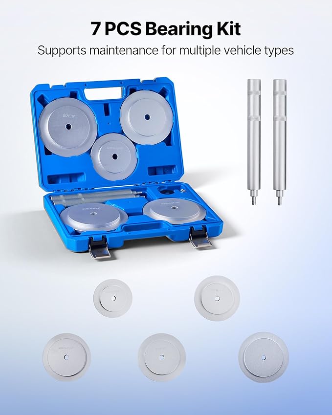 VEVOR Truck Hub Seal Installer Kit, Heavy Duty Bearing Race and Seal Drivers for Class 7 8 Trucks Truck Hub Seal Removal Installation(61850)