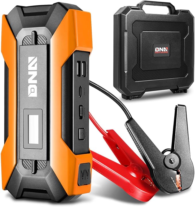 DNA Motoring 12V 1500A 15000 mAh Portable Car Battery Jump Starter, Battery Pack Chargers, Jump Box， for Up to 7.0L Gas & 5.5L Diesel Engine TOOLS-00215 Orange