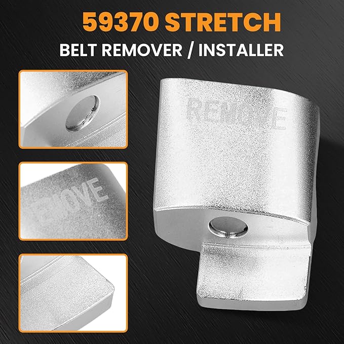 Acouto Stretch Belt Remover/Installer 59370 Serpentine Belt Removal Tool Installer Universal Aluminium Alloy Front Back Side Automobile Belt Tensioner Tools (Silver)
