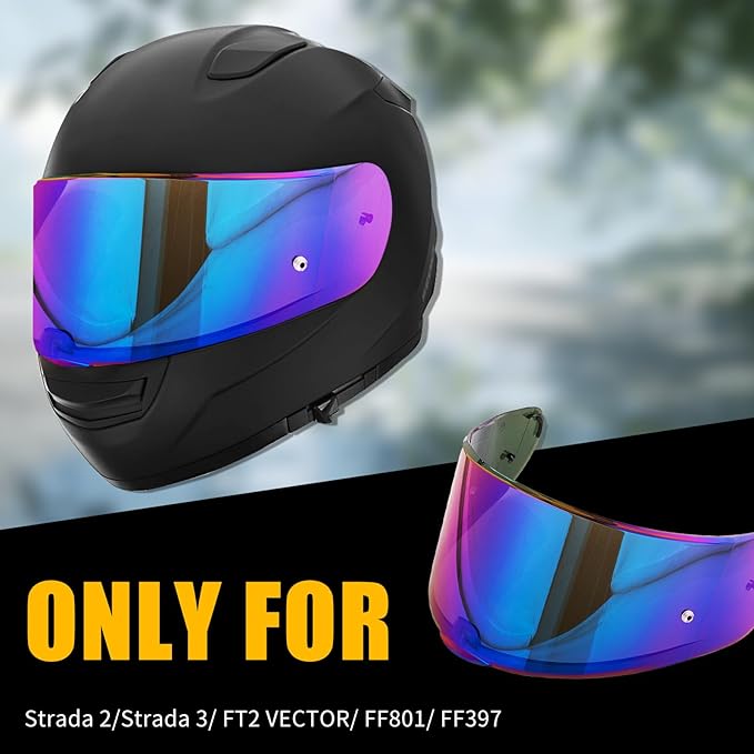 Helmet Visor Shield for SEDICI Strada II and Strada 3 /FF397/FF801 Motorcycle Helmets Visor (Rainbow)