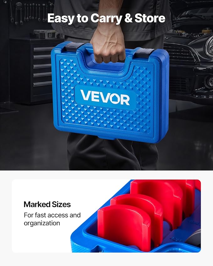 VEVOR Motorcycle Fork Seal Driver Tool Kit for 35mm-50mm Adjustable,Universal Bike Bearing Race and Seal Driver Tool Set 14pcs