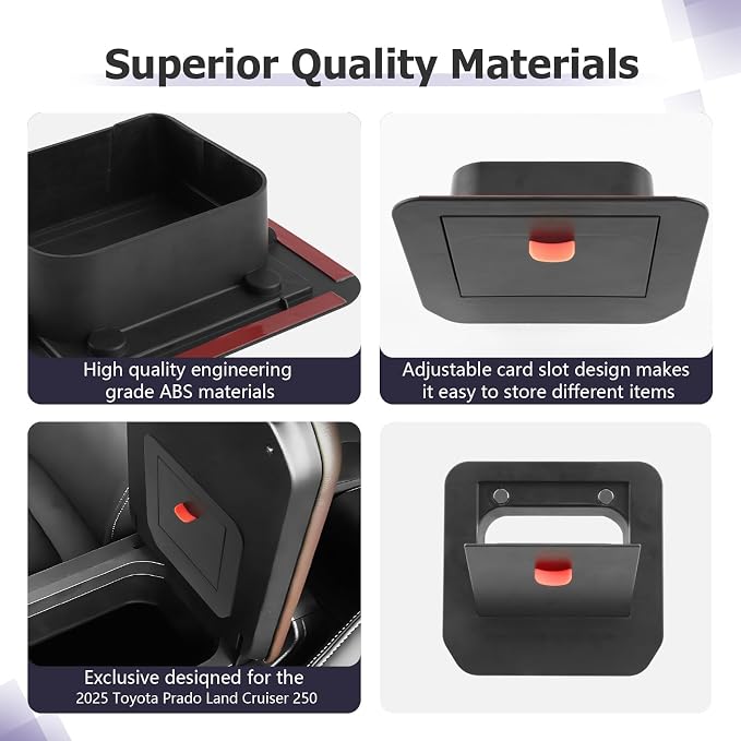 LUWU Center Console Hidden Box Organizer Compatible with 2024 2025 2026 Land Cruiser LC250 Prado J250 2024 2025 2026 Accessories 1958/Base Console Organizer Tray Armrest Hidden Storage Box Secret Box