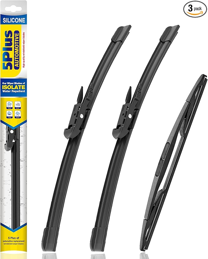 5 PLUS® Silicone Windshield Wipers Replacement for 2008-2012 Ford Escape Wiper Blades(Set of 3),Automotive Replacement Windshield Wiper Blades For My Car-20"/20"/12"