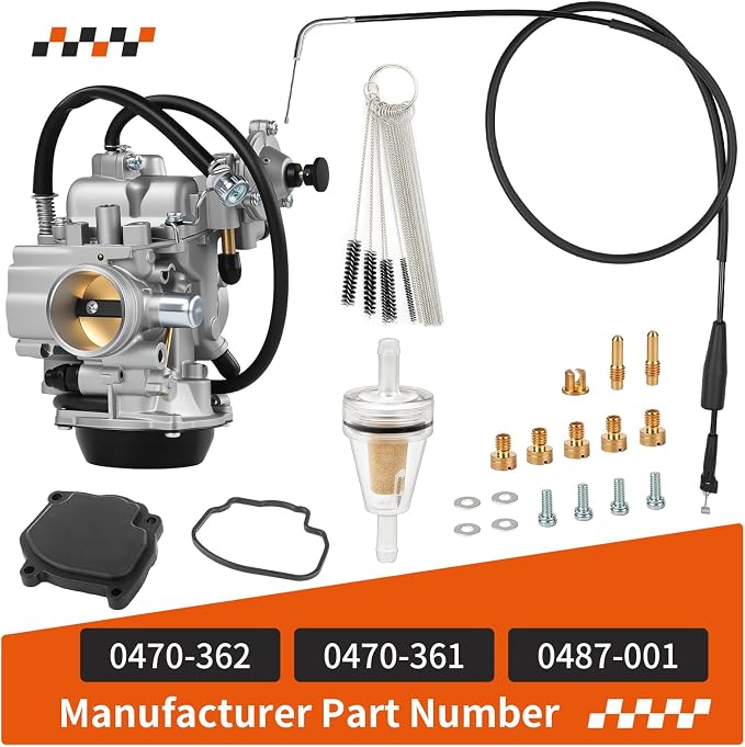 Carburetor Carb & Throttle Cable For Arctic Cat Bearcat 454 400 500 2X4 4x4 (Exclude 500 Auto Edition) 1998-2001 0470-362 0470-362