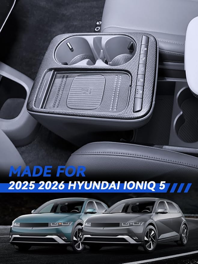 for Ioniq 5 Center Console Organizer 2025 2026 Hyundai Ioniq 5 Accessories Armrest Tray Middle Storage Box Insert Container Durable ABS Plastic (Not Fit Ioniq 5 N)