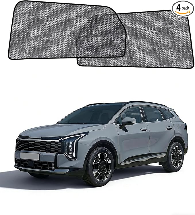Car Window Shade for Kia Sportage 2023-Present,2 Pack UV & Glare Protection, Breathable Privacy Screen, Insect & Bug Blocker Magnetic Mesh Side Rear Sun Shades for Baby Camping, Napping & Travel