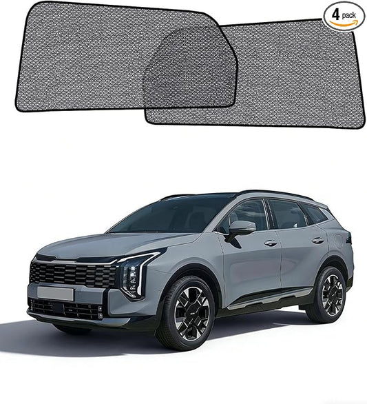 Car Window Shade for Kia Sportage 2023-Present,2 Pack UV & Glare Protection, Breathable Privacy Screen, Insect & Bug Blocker Magnetic Mesh Side Rear Sun Shades for Baby Camping, Napping & Travel