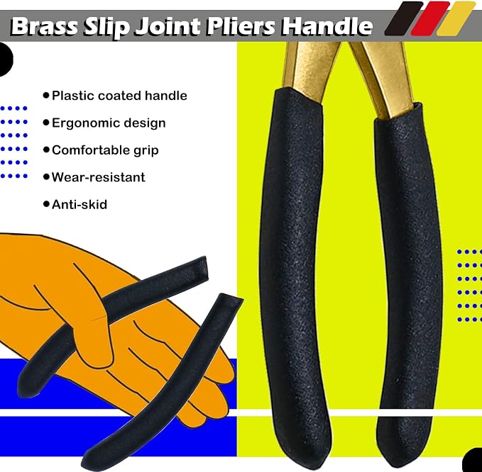 WEDO Brass Pliers Set with Non-Slip Handle - 8" Snipe Nose, 7" Diagonal Cutting Pliers