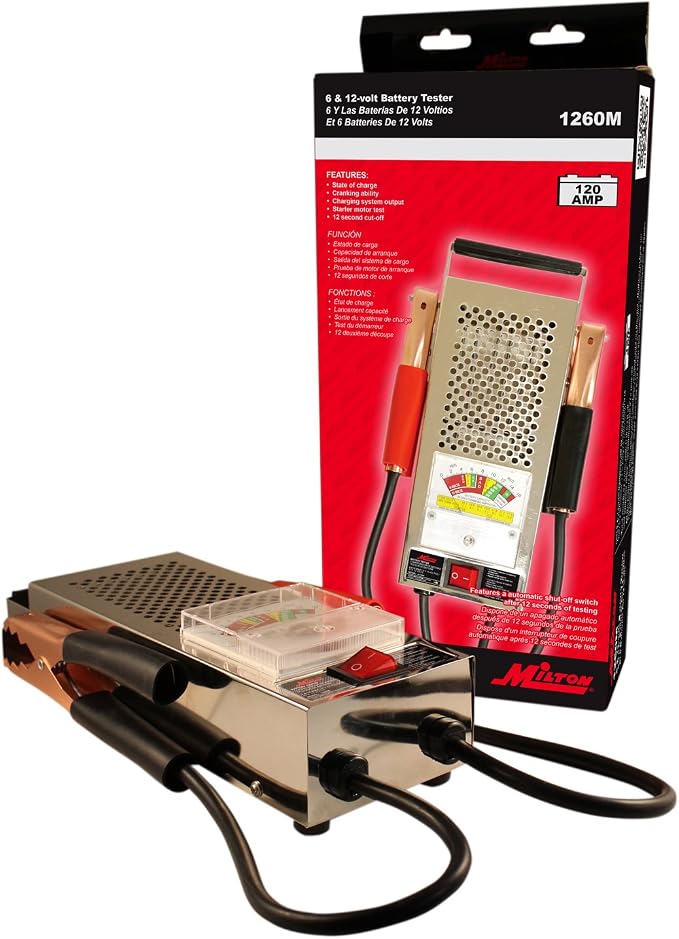 Milton 1260M 120 AMP Battery Tester, Chrome