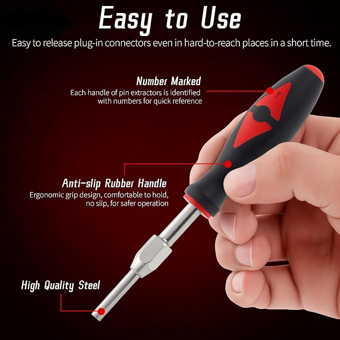 23PCS Universal Terminal Release Kit, Wire Connector Removal Pin Electrical Terminal Removal for Most American Domestic and Imported Vehicles