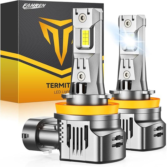 FAHREN Ultra Bright H11 Bulbs, 𝟔𝟎,𝟎𝟎𝟎𝐋𝐌 H11/H8/H9 Lights, 13X Brighter High-Focus LED HID, 6500K Cool White H18 Fog Light,Low Noise, Advanced Cooling, 90000Hrs Life,Pack of 2
