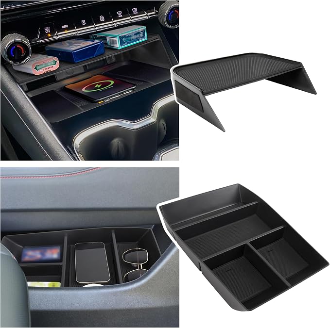 Center Console Organizer Compatible with 2024-2026 Chevy Traverse Interior Accessories, Divider Compartment Tray and Center Console Bottom Storage Box; Not fit for 2024 Chevy Traverse Limited