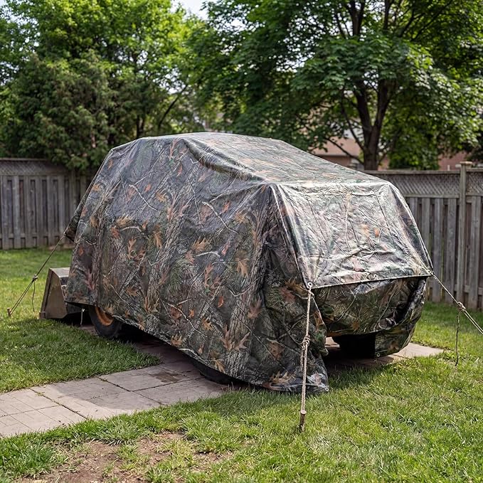 Heavy Duty 9 Mil Tarp Cover Waterproof UV Resistant Tarpaulin Used for Outdoor, Hunting, Camping, Backpacking, Canopy Tent, Ground Tarp, Cover Boat, Motorcycles, Roofs, Wood