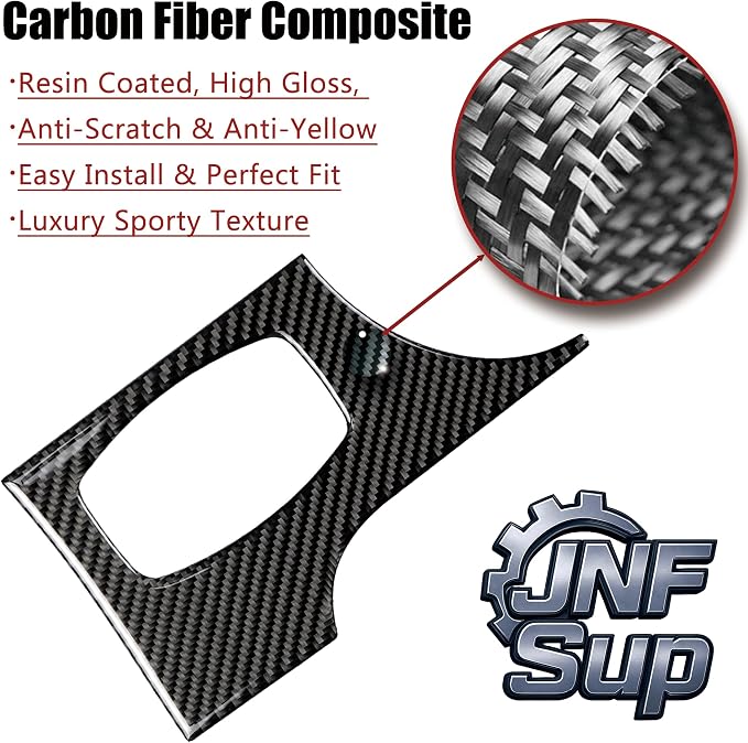 5-Piece Carbon Fiber Dashboard Instrument Panel Trim Cover Kit, 3K Real Carbon Fiber Sticker Overlays, Glossy Finish, Interior Decoration