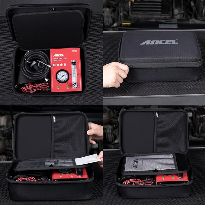 ANCEL Large Hard Protective Case Waterproof Shockproof Eva Bag for S3000 S3000 PRO Smoke Tester | HD3300 HD3300 Plus+ HD3300 PRO HD3400 HD3400Pro HD3600 Heavy Truck Scanner | DS100 DS200 Car Scan Tool