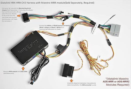 iDatalink Maestro HRN-HRR-CH2 Compatible with Jeep, Chrysler and Dodge CH2 Vehicles (2004-10) Plug & Play T-Harness (ADS-MRR or ADS-MRR2 Module Required)