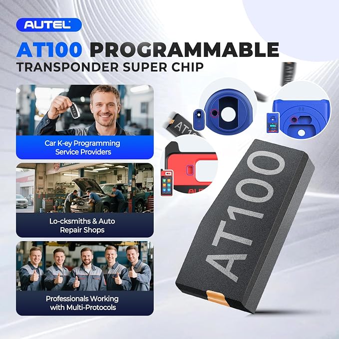 Autel AT100 Super Chip 2026, Transponder for ID11 ID12 ID13 ID46 ID47 ID48 ID49 ID4A ID4C ID5C ID4D ID64 ID8A ID8C MQB, Work with MaxiIM KM100 IM508 IM508S IM608 IM608 PRO 2 (10PCS/ Pack)