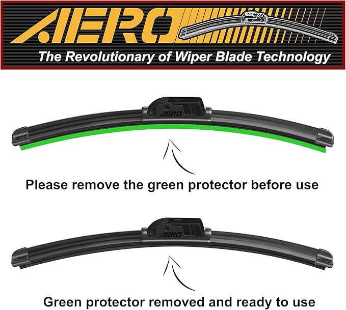 AERO Avenger 26"+26" Premium All-Season Windshield Wiper Blades with Extra Rubber Refills OEM Replacement for Mercedes-Benz S400 S500 S63 S65 SL500 SL55 AMG (Without Washer Nozzle) (Set of 2)
