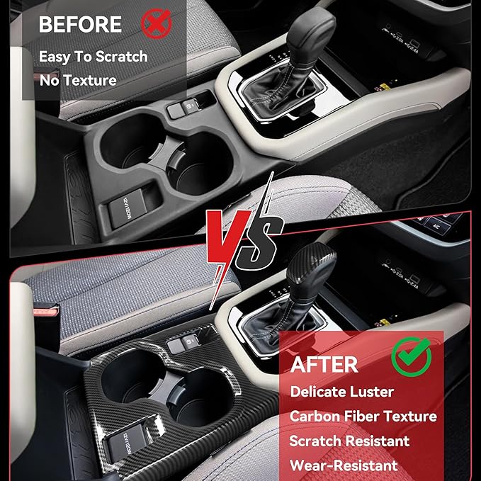 Carbon Fiber Interior Trim Kit Fit for Subaru Forester 2025-2026 | 5PCS fit for Premium Sport Limited, steering wheel cover, center console shift cup holder panel, gear shift knob overlays