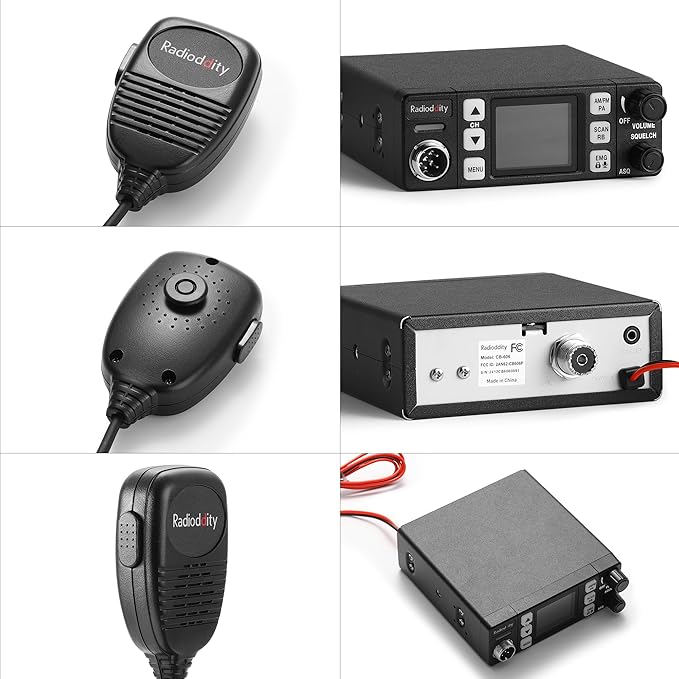 Radioddity CB-606 CB Radio, 40 Channel Mobile CB Radio with AM/FM/PA Modes, 2.2’’ LCD Screen, Instant Channel 9/19, VOX, Roger Beep, TOT, ASQ/SQ, for Off-Road Adventure