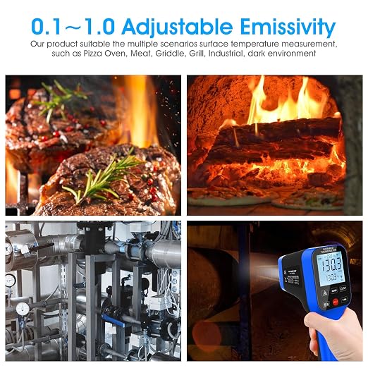 AIOMEST High Temp Thermometer Gun -58℉~2912℉, Pyrometer D:S=30:1 Dual Laser Industrial IR Temperature Meter w/Touch Buttons (NOT for Human Temp)