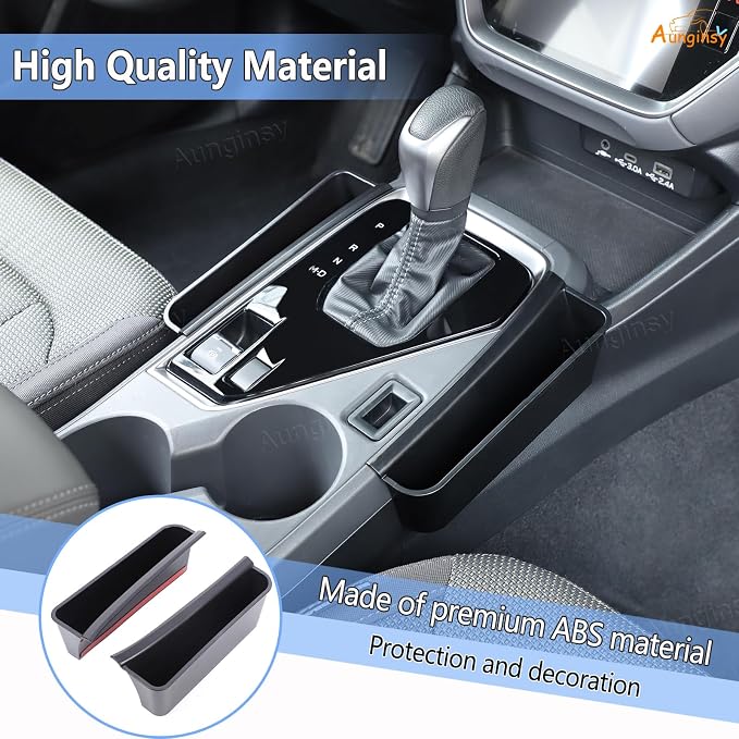 Aunginsy Central Control Gear Shift Storage Box Compatible with Subaru Crosstrek 2024+ Center Console Organizer Tray Left & Right Side Gear Shift Armrest Box Hanging Storage Basket ABS Accessories