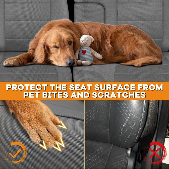 Knitted Truck Seat Cover Compatible with 1995-2000 Toyota Tacoma, Front Bench 60/40 Seat Cover with 2 Headrests and Center Console, Charcoal