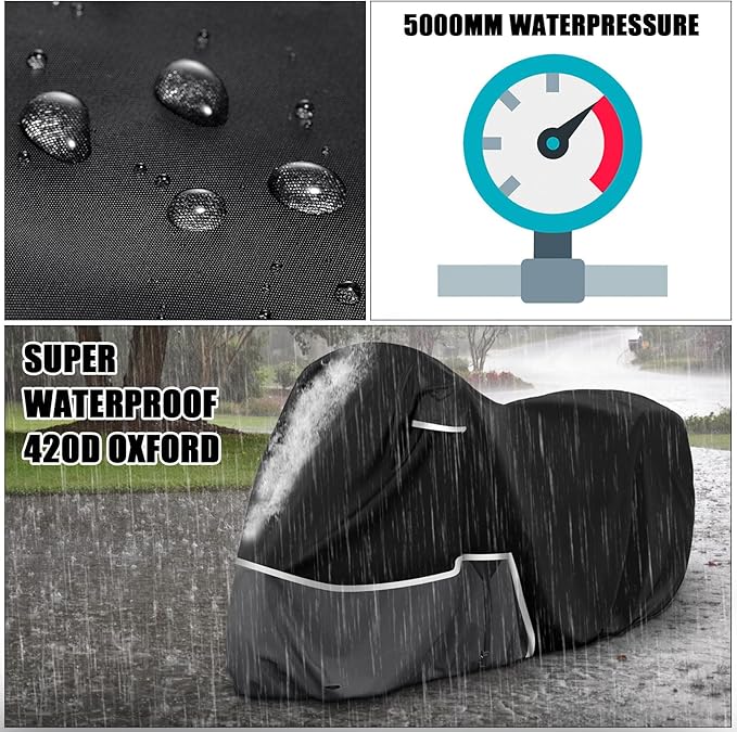 Waterproof Motorcycle Cover Replace for Honda CBR600RR CBR1000RR /CBR500R CBR650R CB1000R Sport/Standard Model, 420D Oxford Cloth Motorcycle Cover for Snow Rain Dust Protection