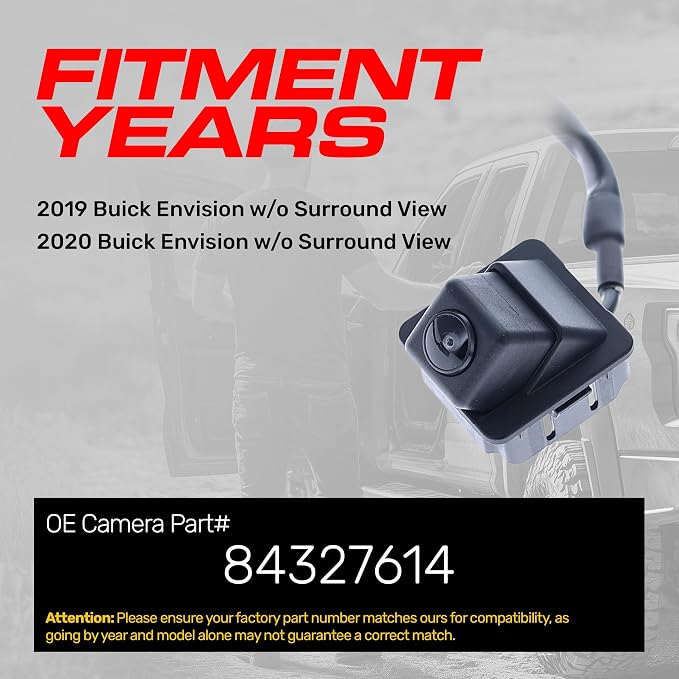 Master Tailgaters Replacement for Buick Envision w/o Surround View (2019-2020) Rear View Backup Camera OE Part # 84327614