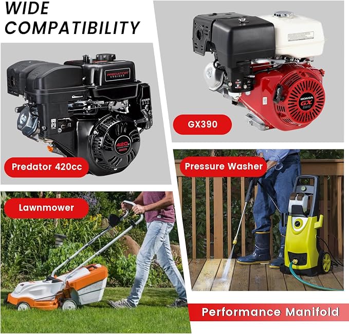 Performance PWK34 Carburetor Intake Manifold Kit for Predator 420cc 301cc GX390 GX340 GX270 Engine 11Hp 13Hp Mini Bike Go Kart Cart Lawnmower Water Pump Pressure Washer Parts