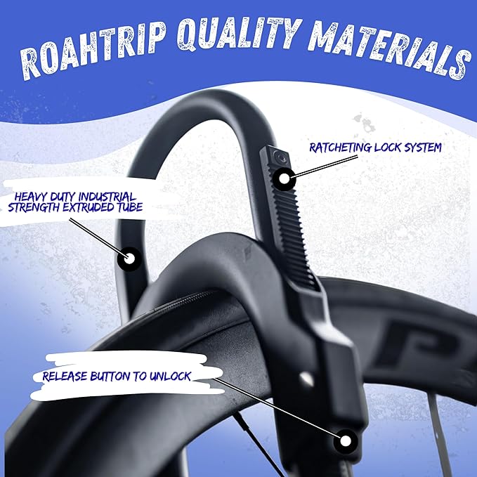 Heavy Duty Car Roof Bike Rack: Collapsible Bicycle Carrier with Tire Support Arches, Fits Cross Bars for Kids to Pro Use, Ideal for Car, Van, or Truck Roofs.
