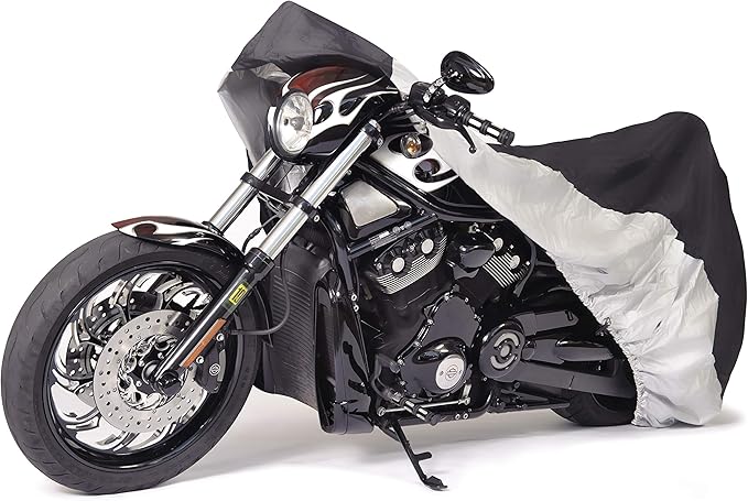 Budge MC-9 Sportsman Motorcycle Cover, Black, Waterproof, Universal Fit, Fits up to 86", Medium