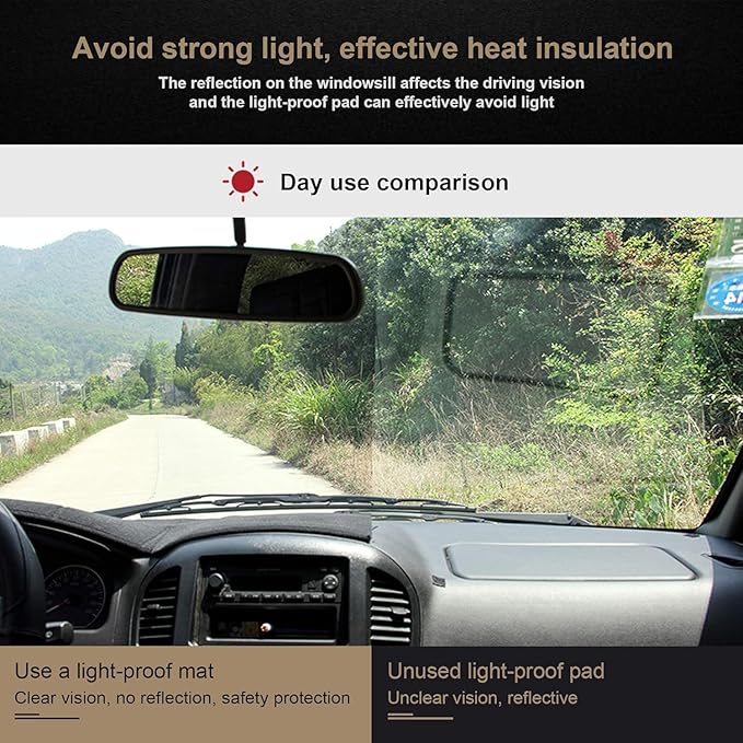 SPEEDWOW Dashboard Dash Board Cover Mat Carpet Compatible with Chevy Silverado/GMC Sierra 1500 2500HD 3500HD 2019-2022(Without HUD Models) Dashboard Mat Covers Internal Accessories Black