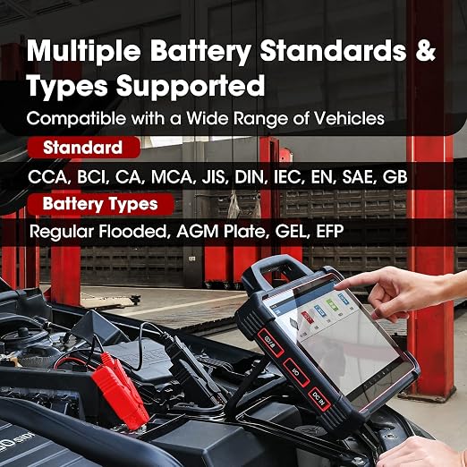 Car Battery Tester, LAUNCH BST360 6V 12V Battery Load Tester Auto Alternator Analyzer for CCA, AGM, GEL Type, Compatible with Android/iPhone/LAUNCH X431 Diagnostic Tools, Bluetooth Connection