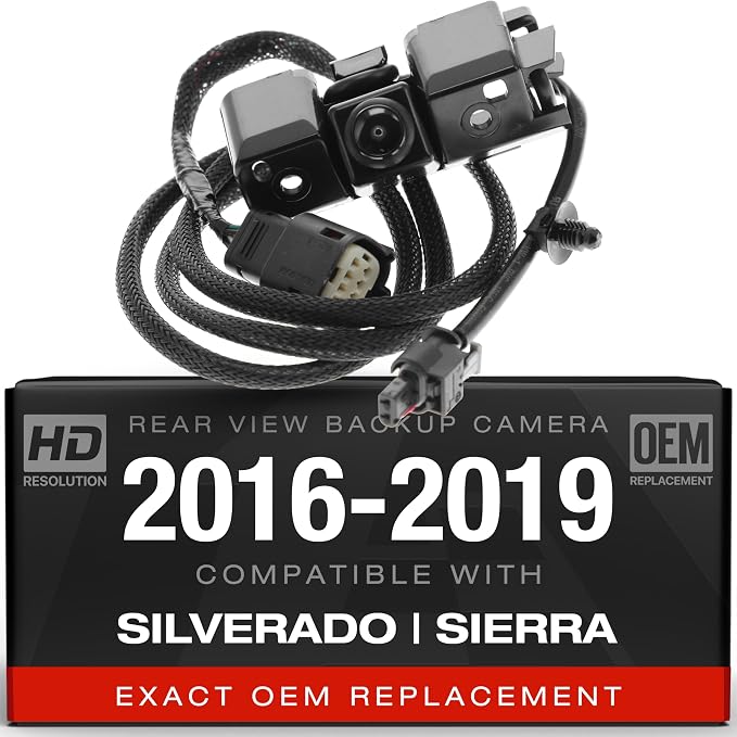 Backup Camera Compatible with 2016-2019 Chevy Silverado, GMC Sierra - OEM Replacement Reverse Camera 84062896, 590-111