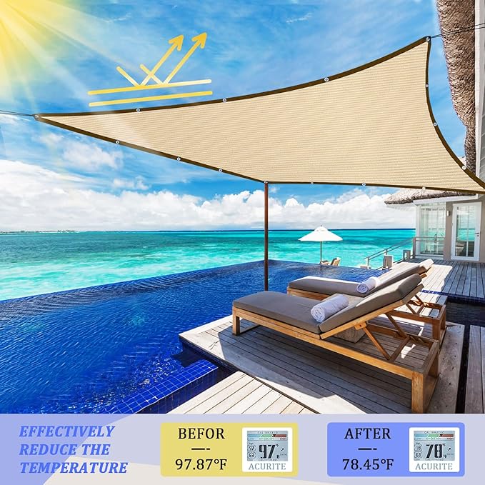 Shade Cloth - Pergola Sun Shade 90% Outdoor Shade Fabric with Grommets for Pergola Cover Patio Gazebo Deck Garden Porch Wheat(3X6FT)