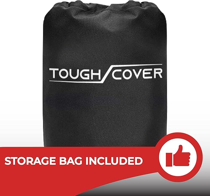 Tough Cover Basic Edition ATV Cover, Heavy Duty 210D Marine Grade Fabric, Quad Cover for Kawasaki, Honda, Polaris, Yamaha, and More. Protection Against Water, Wind, UV. 4 Wheeler Accessories (Black)