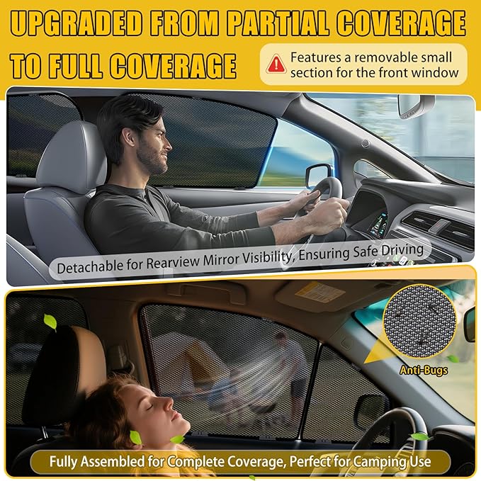 ZATOOTO Car Window Shades for Outback 2021 2022 2023 2024 Custom Fit Side Window Covers Split-Front Design Baby Sun Protection UV Block Privacy Ventilation for Camping Travel Outdoor Use
