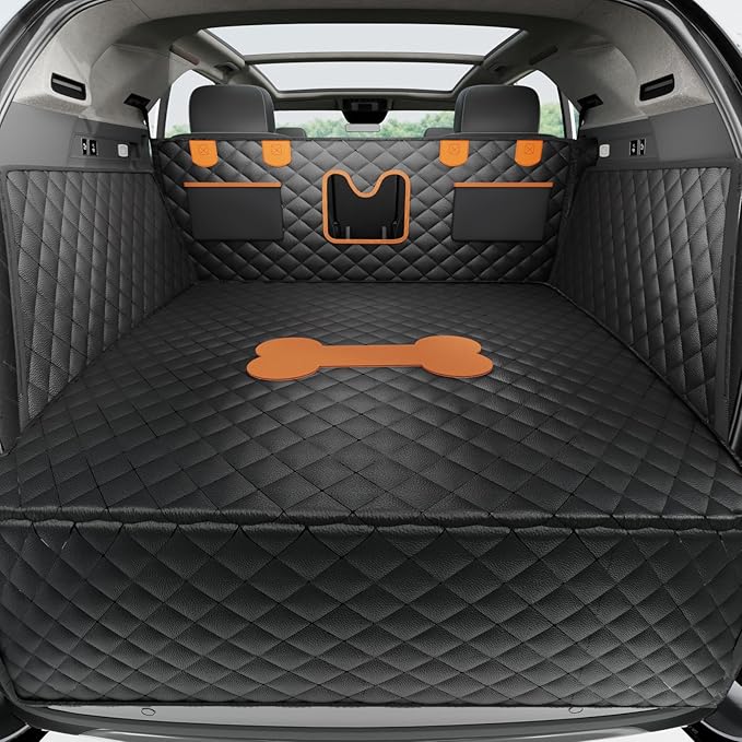 SUV Cargo Liner for Dogs, Trunk Mat for SUV, Durable Cargo Cover, Waterproof, Machine Washable, Non-Slip (PU Leather)