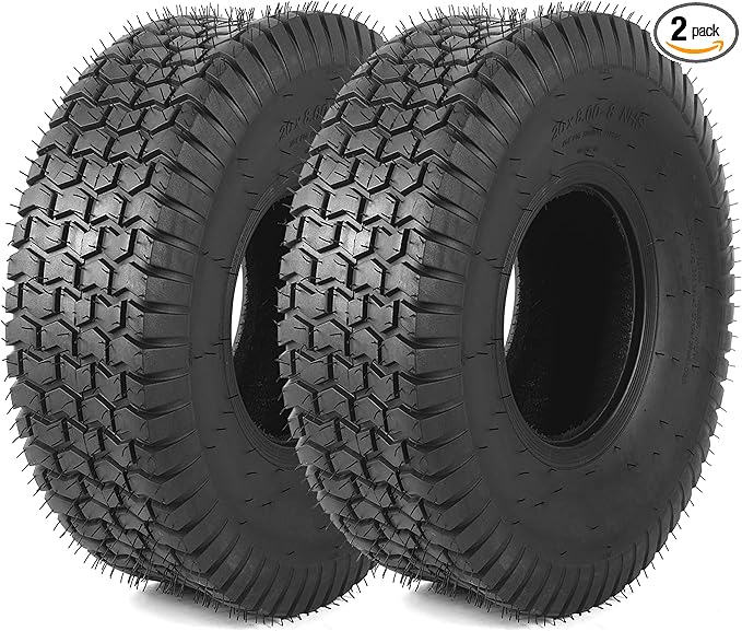 AR-PRO 20x8.00-8 Lawn Tractor Riding Mower Turf Tires – Heavy-Duty 4 Ply Tubeless Tire Replacement for Zero Turn Mowers, ATVs, Garden Tractors, Golf Carts – Set of 2 – No Rim