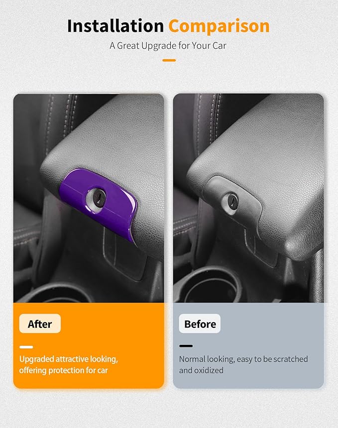 Hoolcar Steering Wheel Cover Gear Shift Panel Trim Cover Water Cup Holder Cover Kit Interior Accessories Kit Fit for Jeep Wrangler JK JKU 2011-2018, 4-Door, Purple