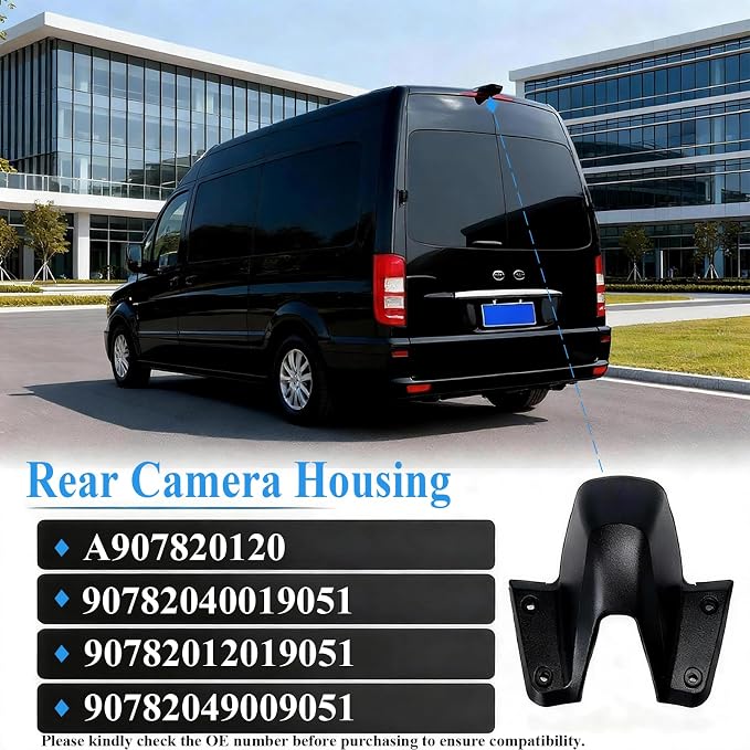 Rear Camera Housing Compatible with Mercedes Benz Sprinter Freightliner Sprinter 1500 2500 3500 2018-2023 Replace 90782040019051 A907820120 Backup Camera Housing