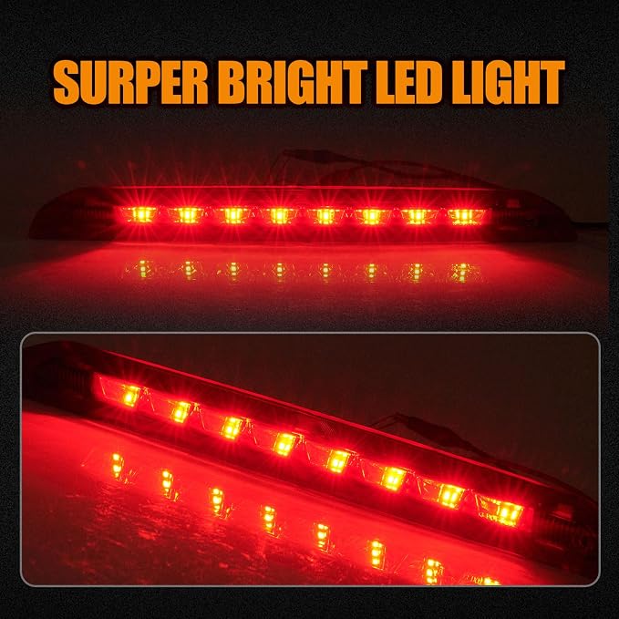 Third 3rd Brake Light LED for 2013-2018 Ford Escape, High Mount Rear Brake Lights Assembly for 13-18 Escape, Waterproof Center Cab Lamp Stop Light (Red)