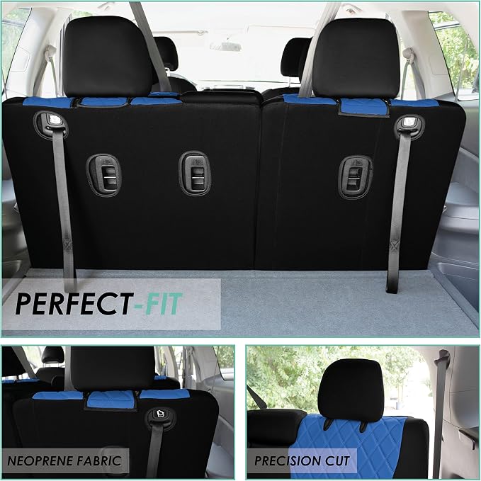 FH Group Custom Fit Car Seat Covers Specifically Made for 2016–2022 Honda Pilot, 3rd Row Set Blue Ultraflex Neoprene, Waterproof Car Seat Cover, Honda Accessories